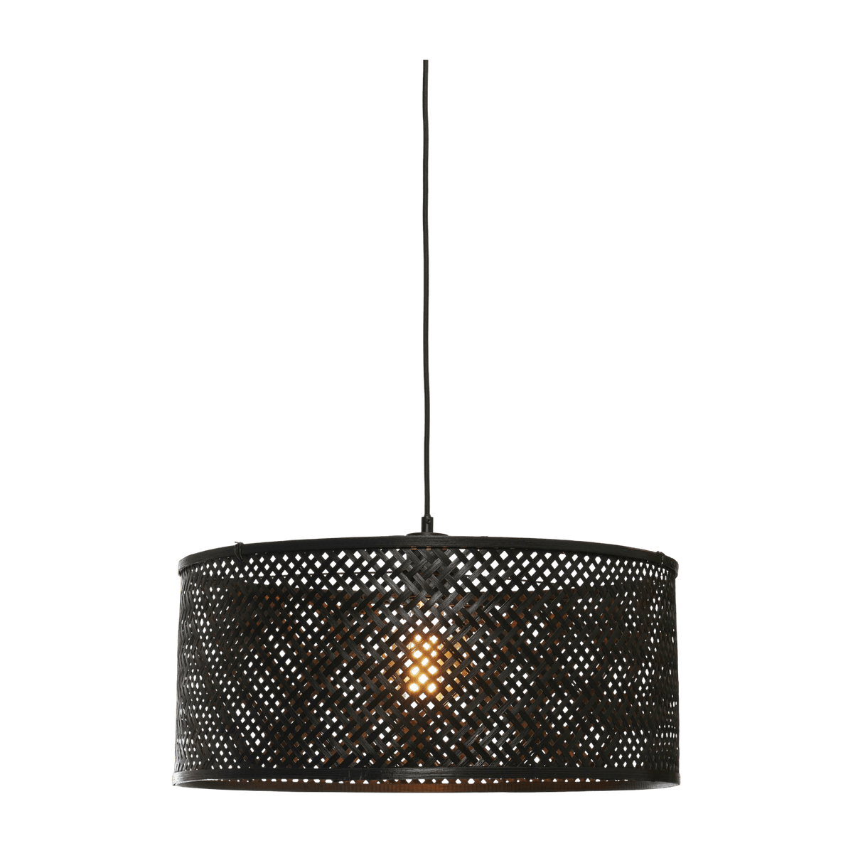 Lampe suspendue ronde en bambou noir 50x22 cm Java - Good & Mojo - The Cool Republic