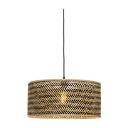 Lampe suspendue ronde en bambou noir et naturel 50x22 cm Java - Good & Mojo - The Cool Republic