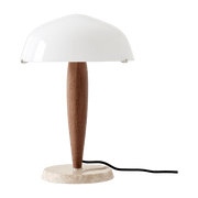 Opal glass lamp in oiled walnut marbre cream SHY3 - &tradition - The Cool Republic