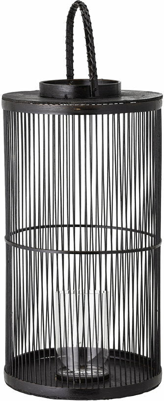 Lanterne Effie Avec Verre Bambou Noir - Bloomingville - The Cool Republic