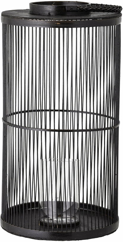 Lanterne Effie Avec Verre Bambou Noir - Bloomingville - The Cool Republic