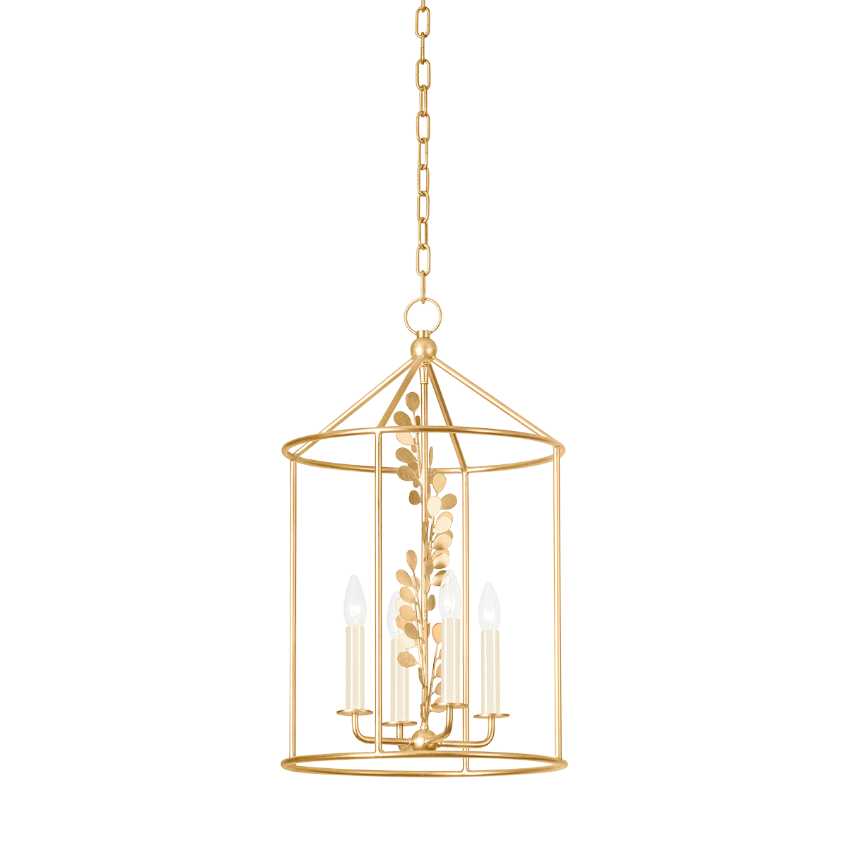 Lanterne en acier feuille d'or ancienne 39x66cm Adrienne - Troy Lighting - The Cool Republic