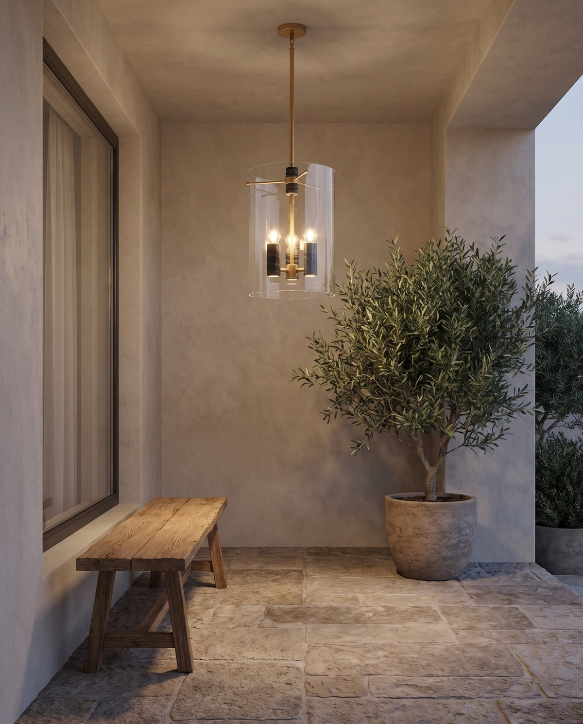 Lanterne en laiton laiton ancien 30x46cm Adonis - Corbett Lighting - The Cool Republic