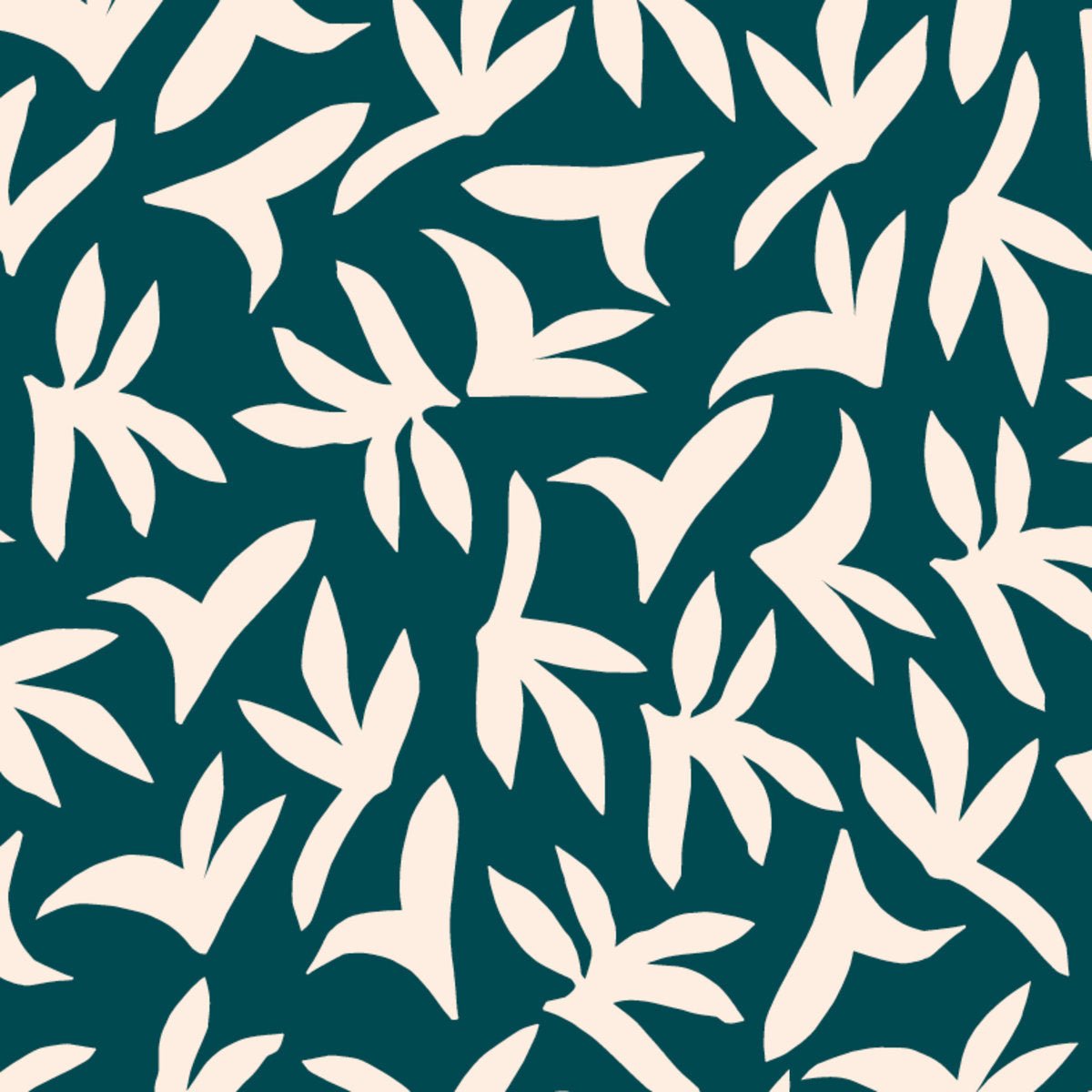 Lé de papier peint beige sur vert foncé Loup - MUES Design - The Cool Republic