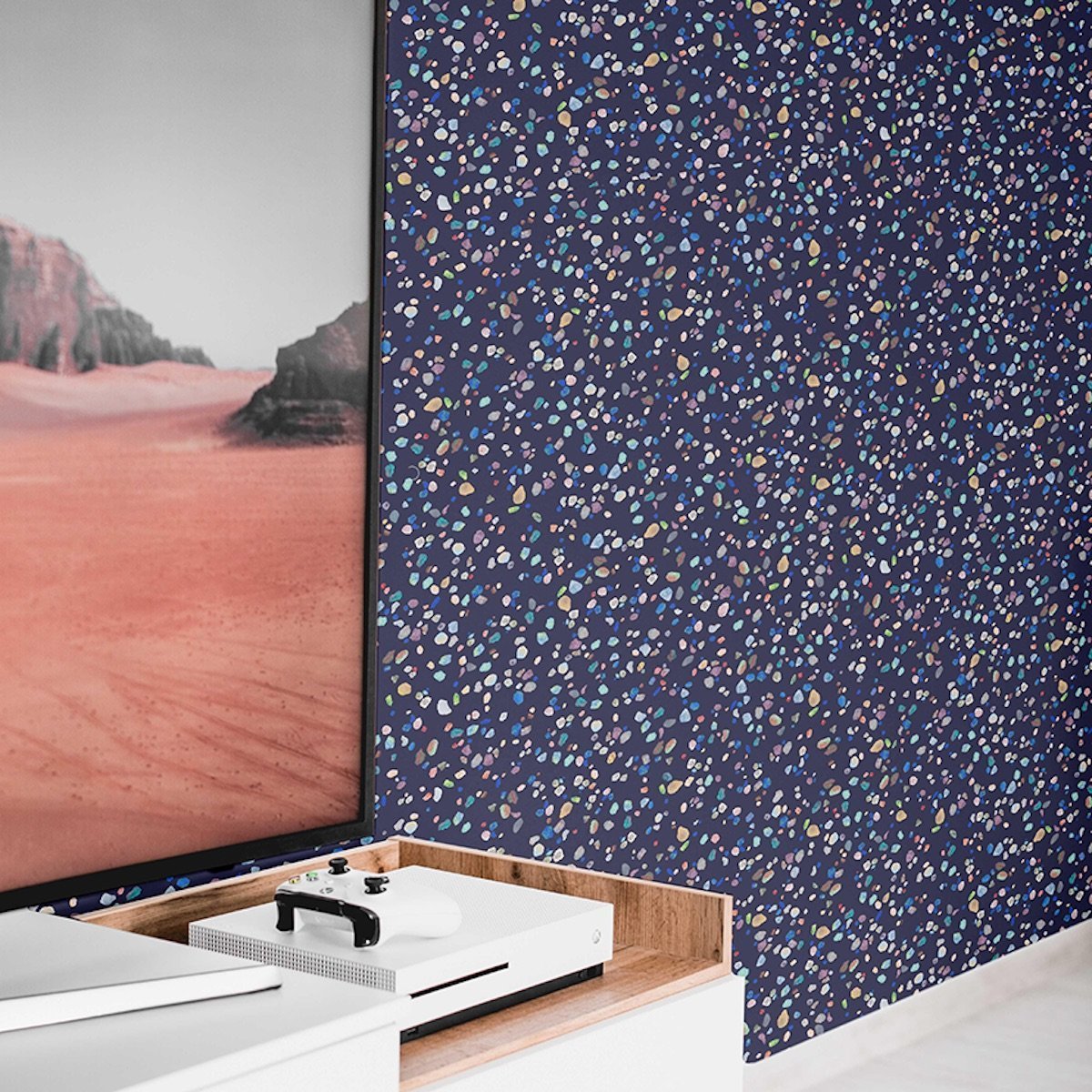 Lé de papier peint bleu Agathe - MUES Design - The Cool Republic