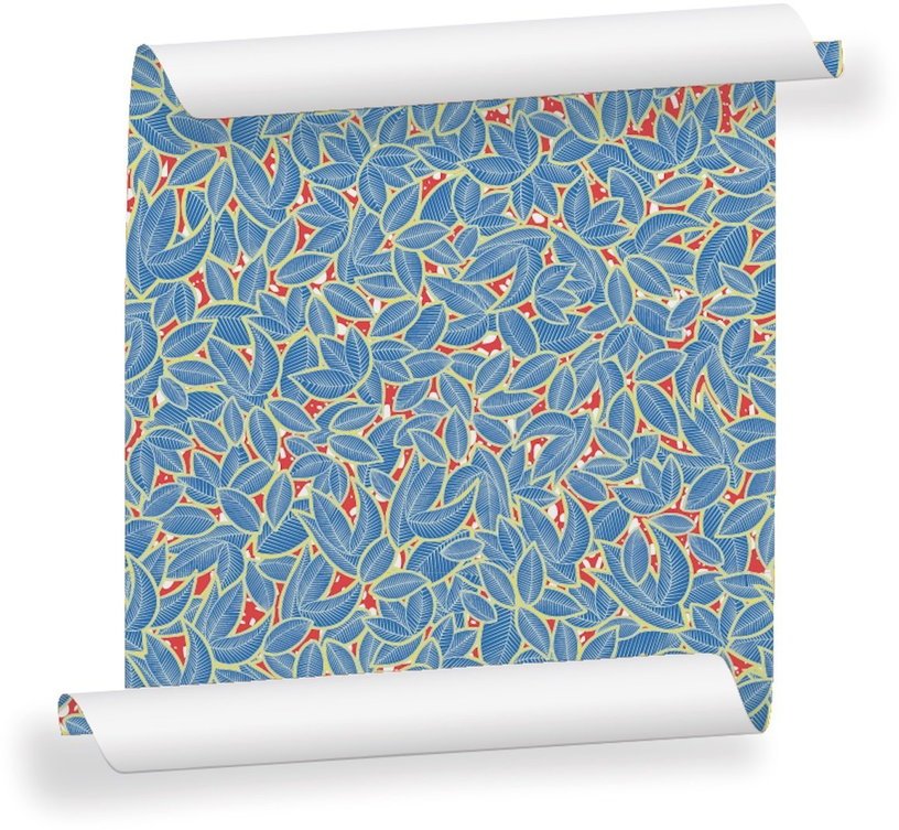 Lé de papier peint bleu Hassanatou - MUES Design - The Cool Republic