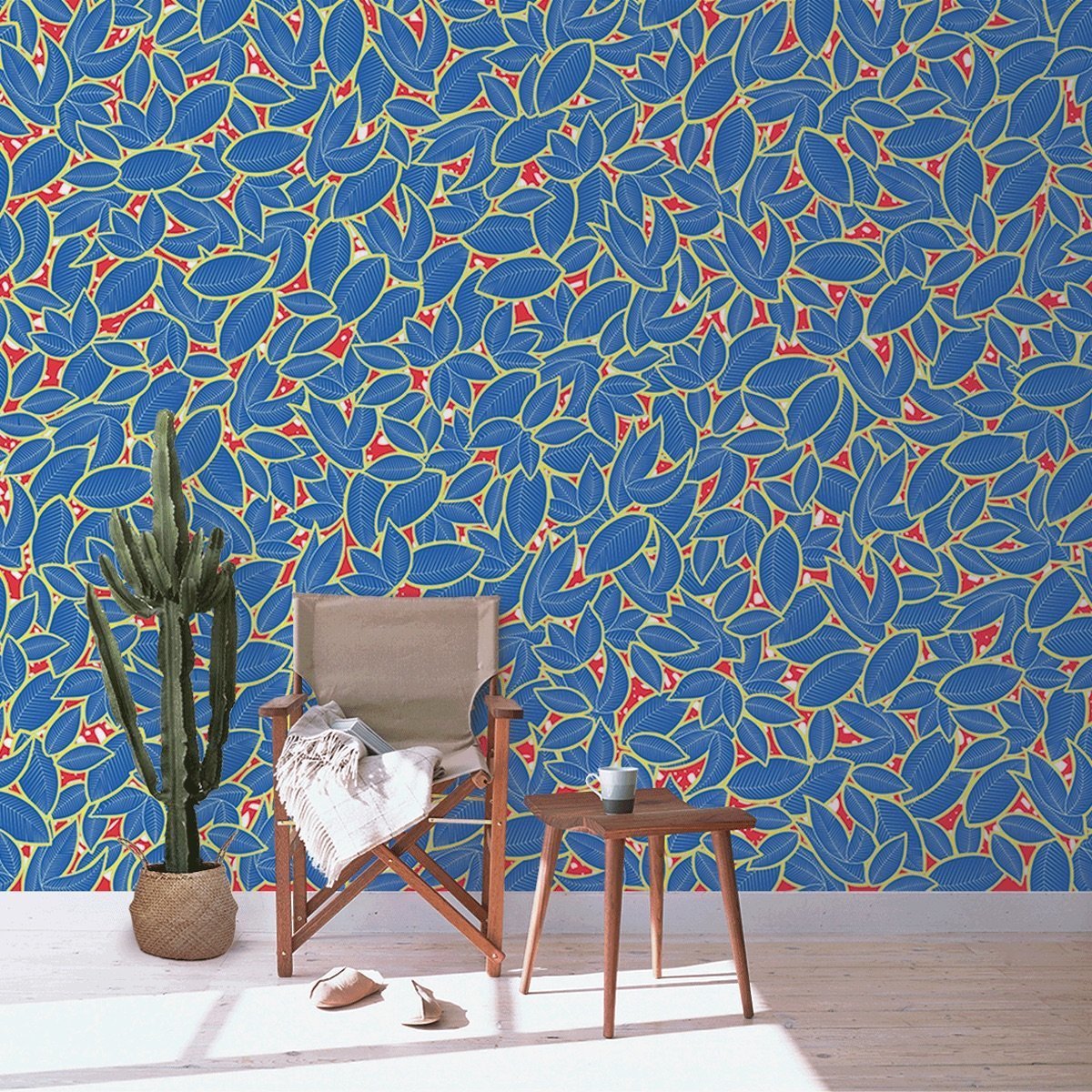 Lé de papier peint bleu Hassanatou - MUES Design - The Cool Republic