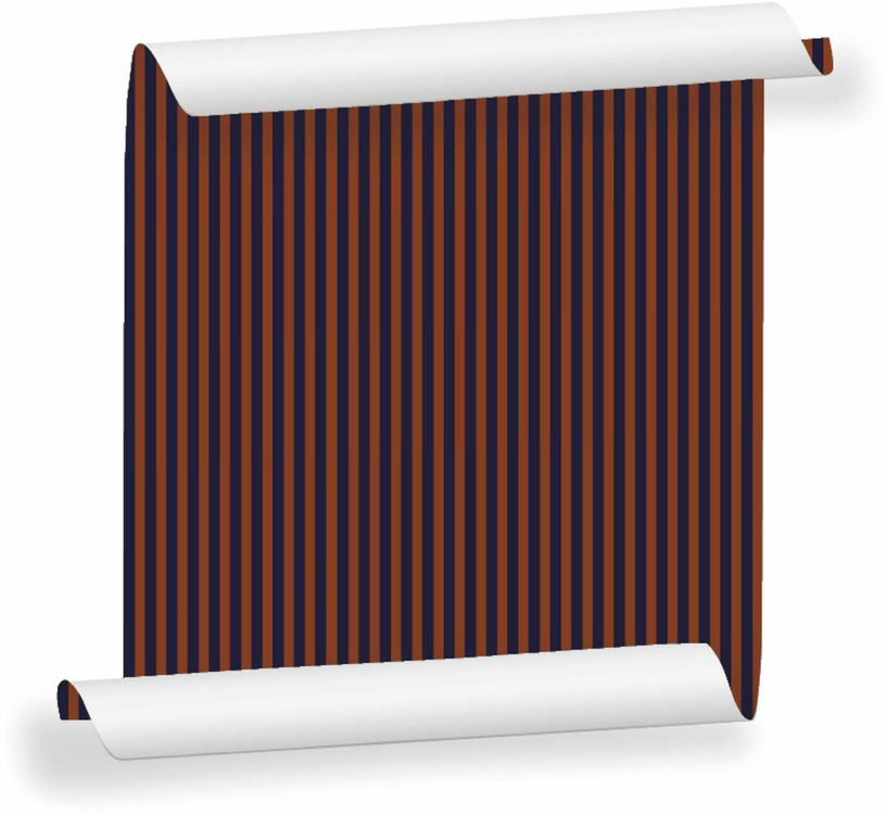 Lé de papier peint bleu nuit et marron Ernest 03 - Mues Design - The Cool Republic