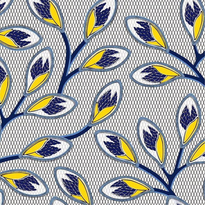 Lé de papier peint jaune Nyambura - MUES Design - The Cool Republic