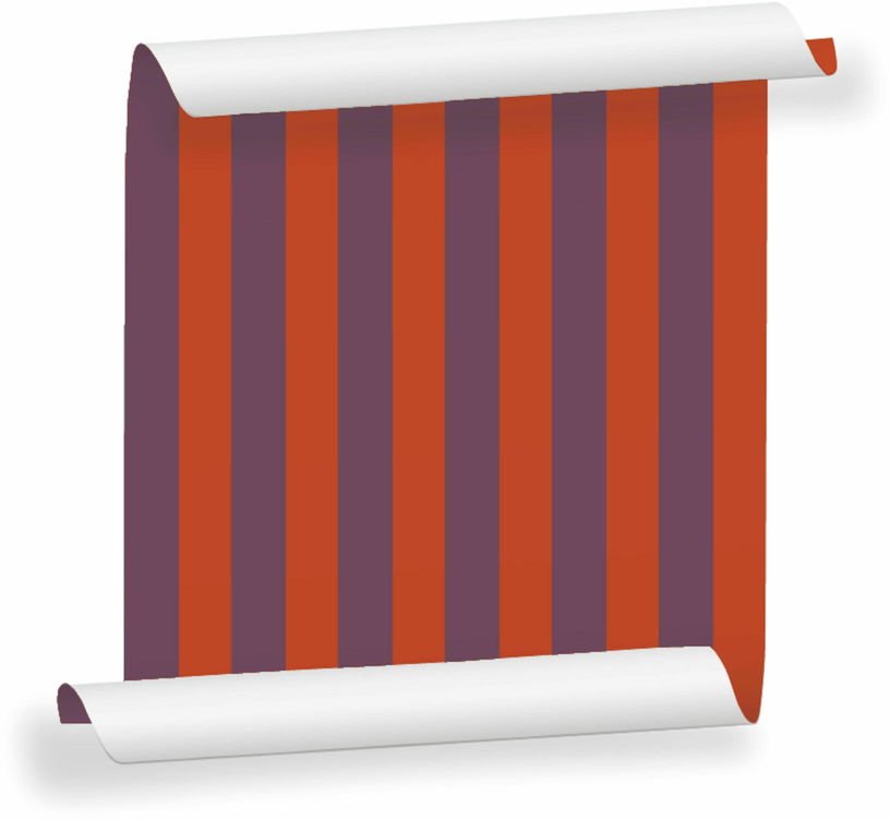 Lé de papier peint prune et orange fumée Auguste 14 - Mues Design - The Cool Republic