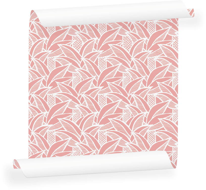Lé de papier peint rose Robinson - MUES Design - The Cool Republic