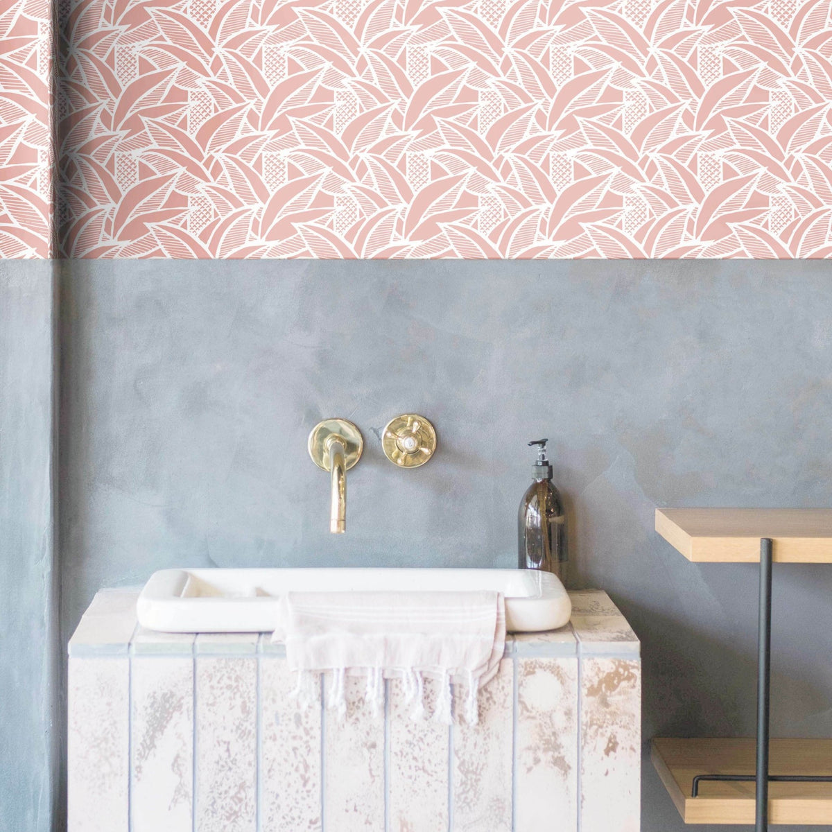 Lé de papier peint rose Robinson - MUES Design - The Cool Republic