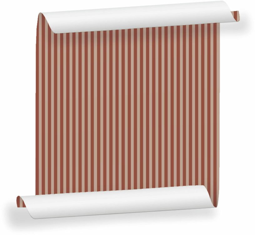 Lé de papier peint rose terracotta et beige poudré Ernest 12 - Mues Design - The Cool Republic