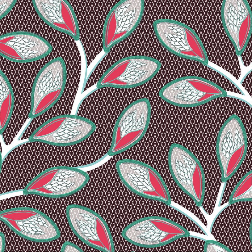 Lé de papier peint rouge Nyambura - MUES Design - The Cool Republic