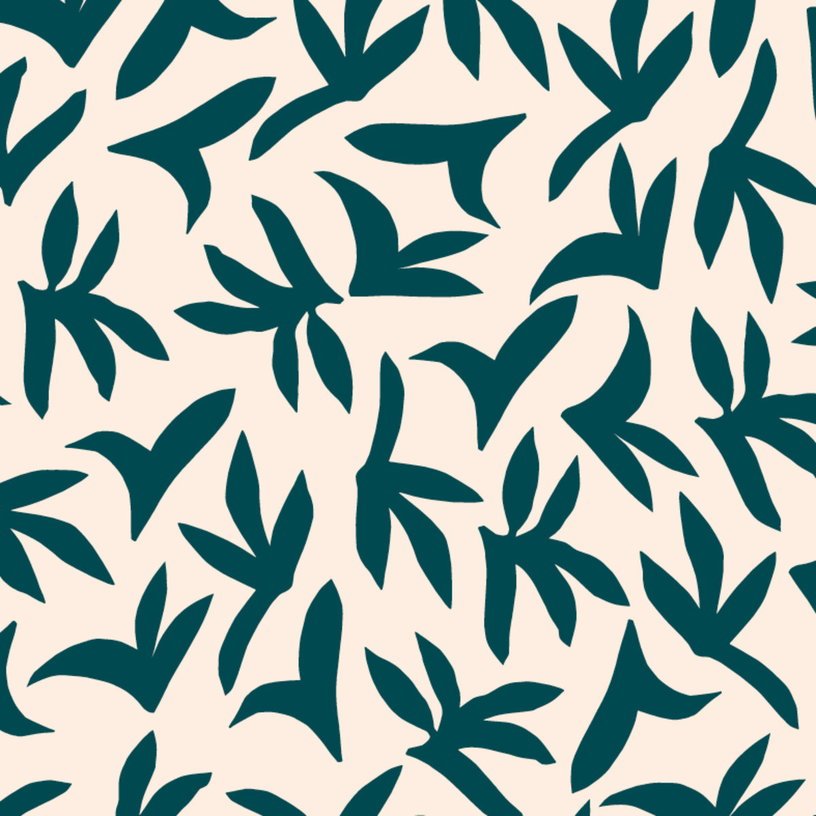 Lé de papier peint vert foncé sur beige Loup - MUES Design - The Cool Republic