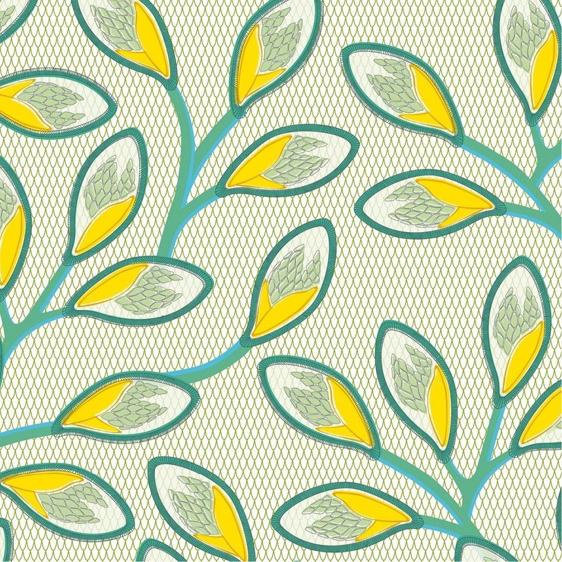 Lé de papier peint vert Nyambura - MUES Design - The Cool Republic