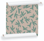 Lé de papier peint vert sur beige Loup - MUES Design - The Cool Republic
