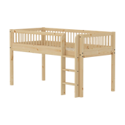 Lit à barreaux pour enfant mi-hauteur en bois brut marron 209,3x110x120cm Raw - Flexa