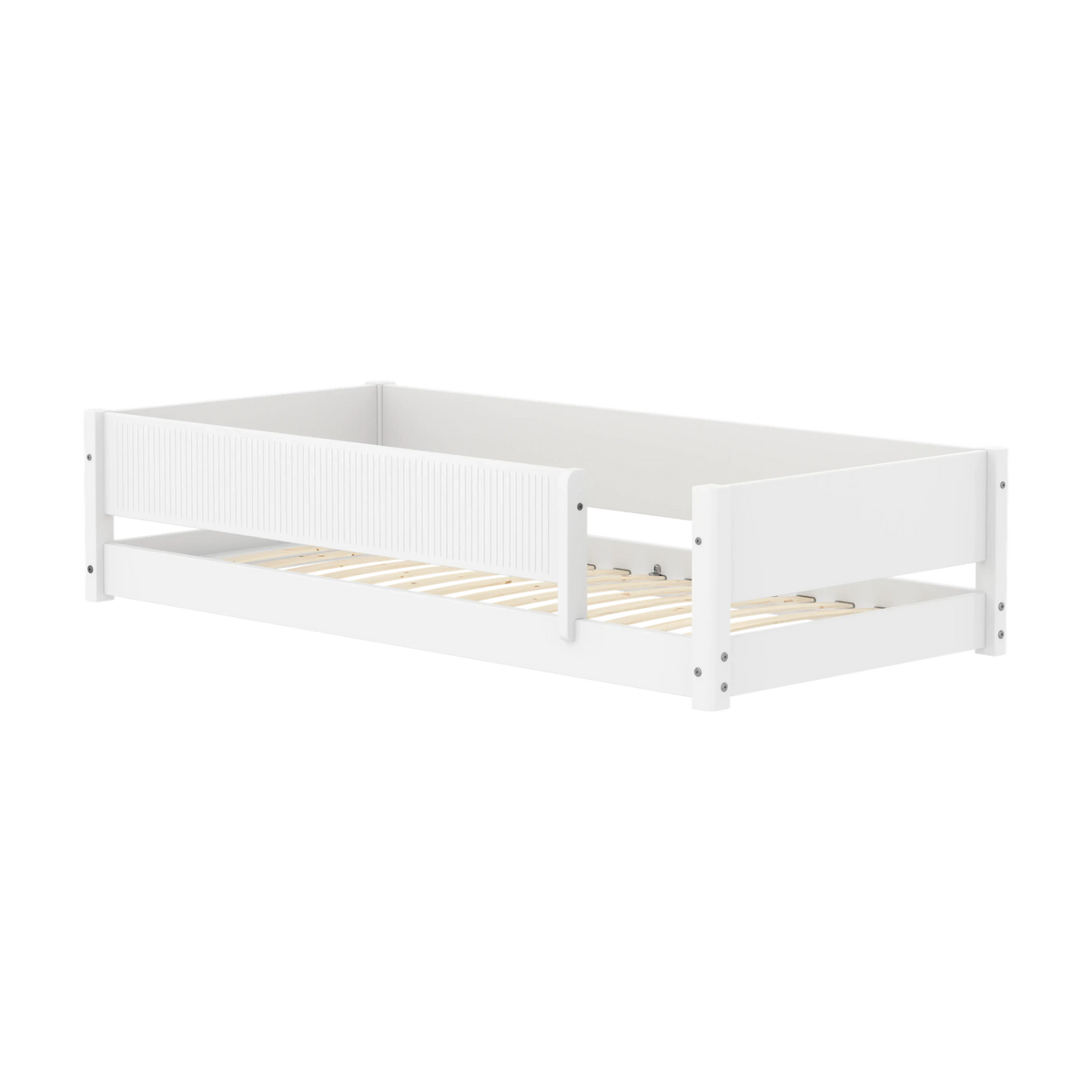 Lit bas à barreaux pour enfant en bois blanc 210x101x47,2cm Montessori White - Flexa