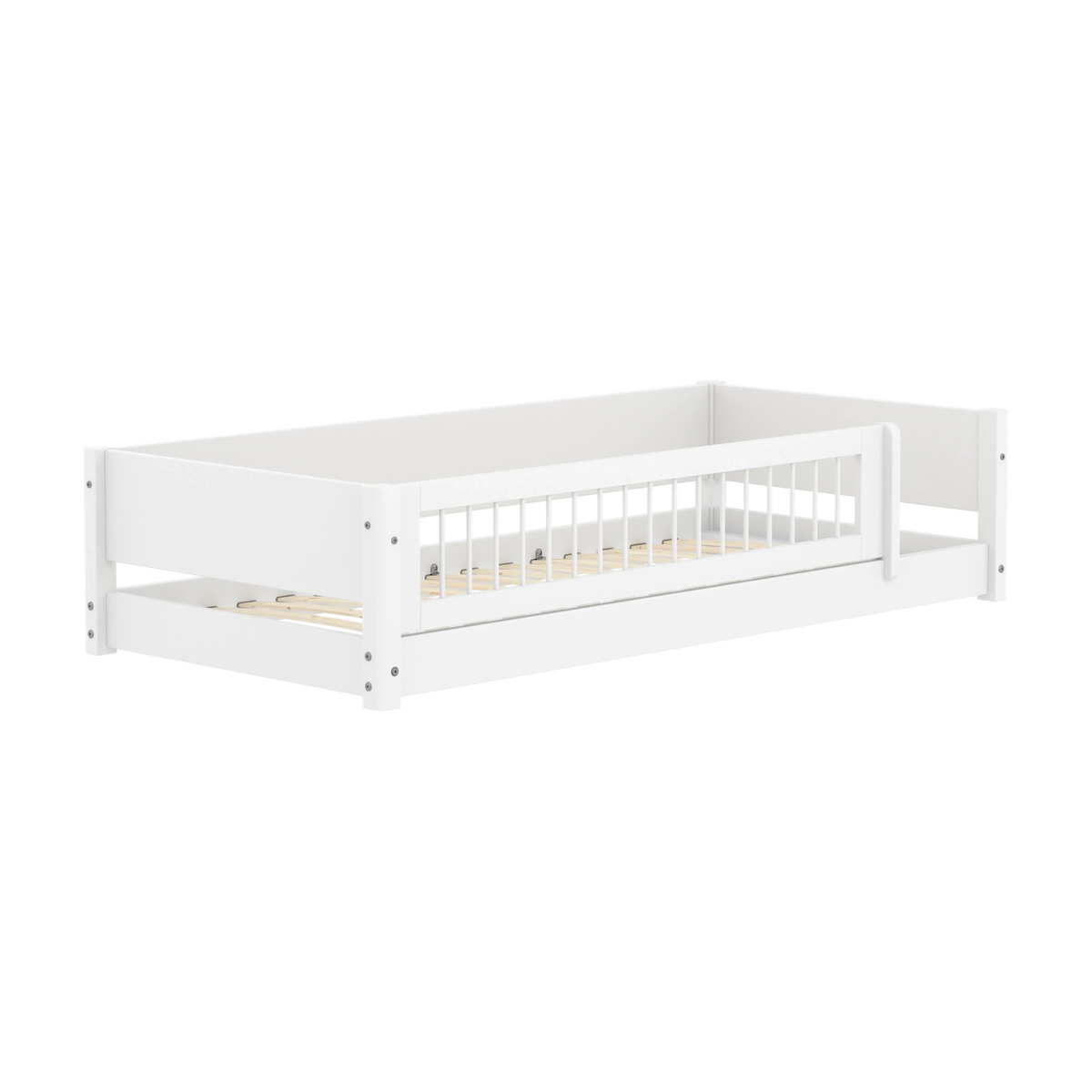 Lit bas pour enfant à barreaux en bois blanc 210x101x47,2cm Montessori White - Flexa — vue 3