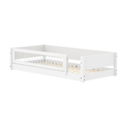Lit bas pour enfant à barreaux en bois blanc 210x101x47,2cm Montessori White - Flexa
