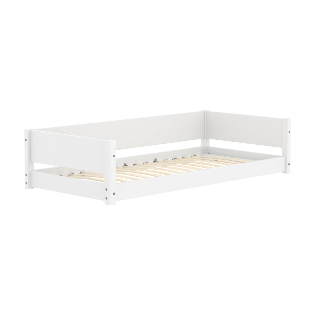 Lit bas pour enfant en bois blanc 210x101x47,2cm Montessori White - Flexa — vue 8