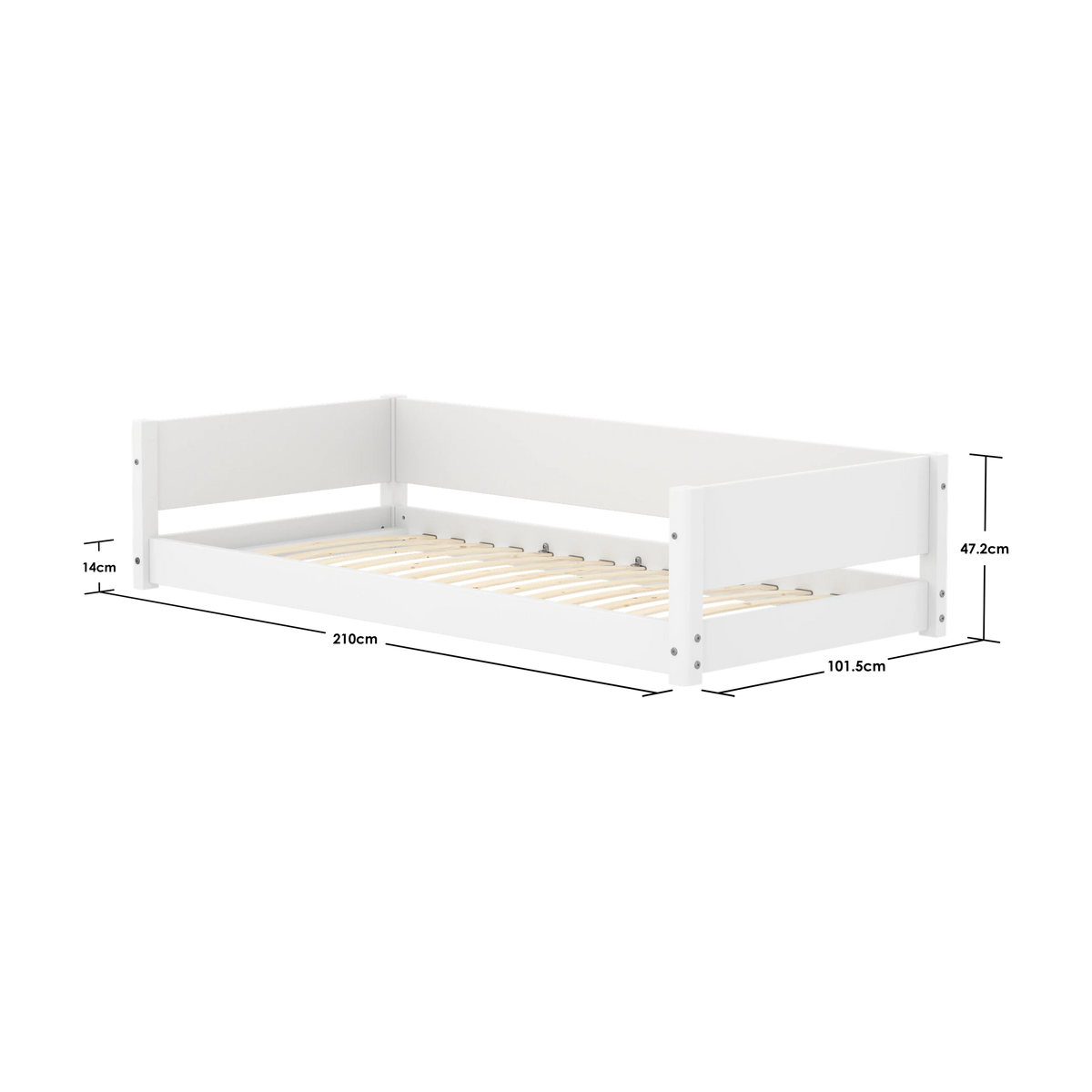 Lit bas pour enfant en bois blanc 210x101x47,2cm Montessori White - Flexa — vue 9