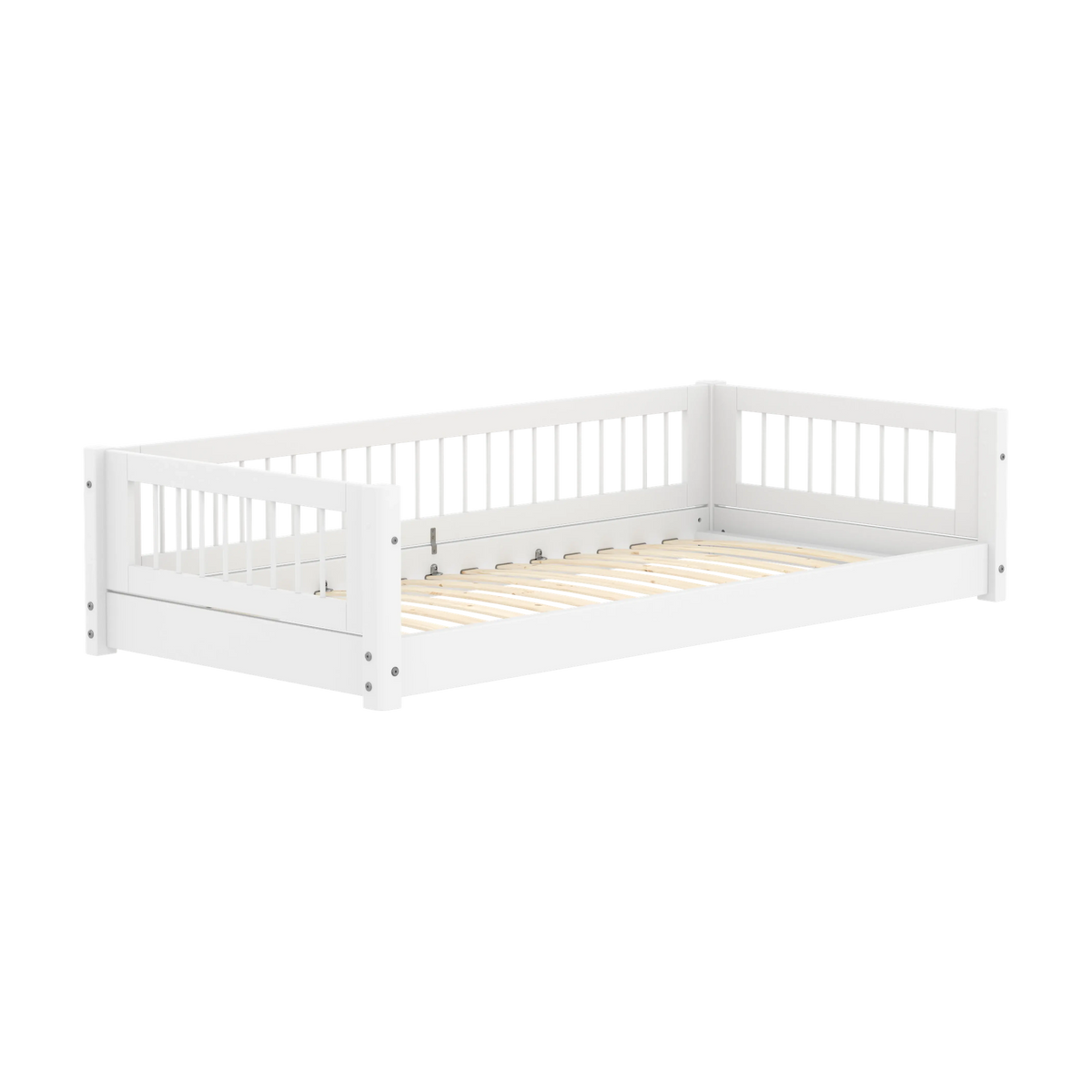 Lit bas pour enfant en bois blanc 210x101x47,3cm Montessori White - Flexa — vue 3