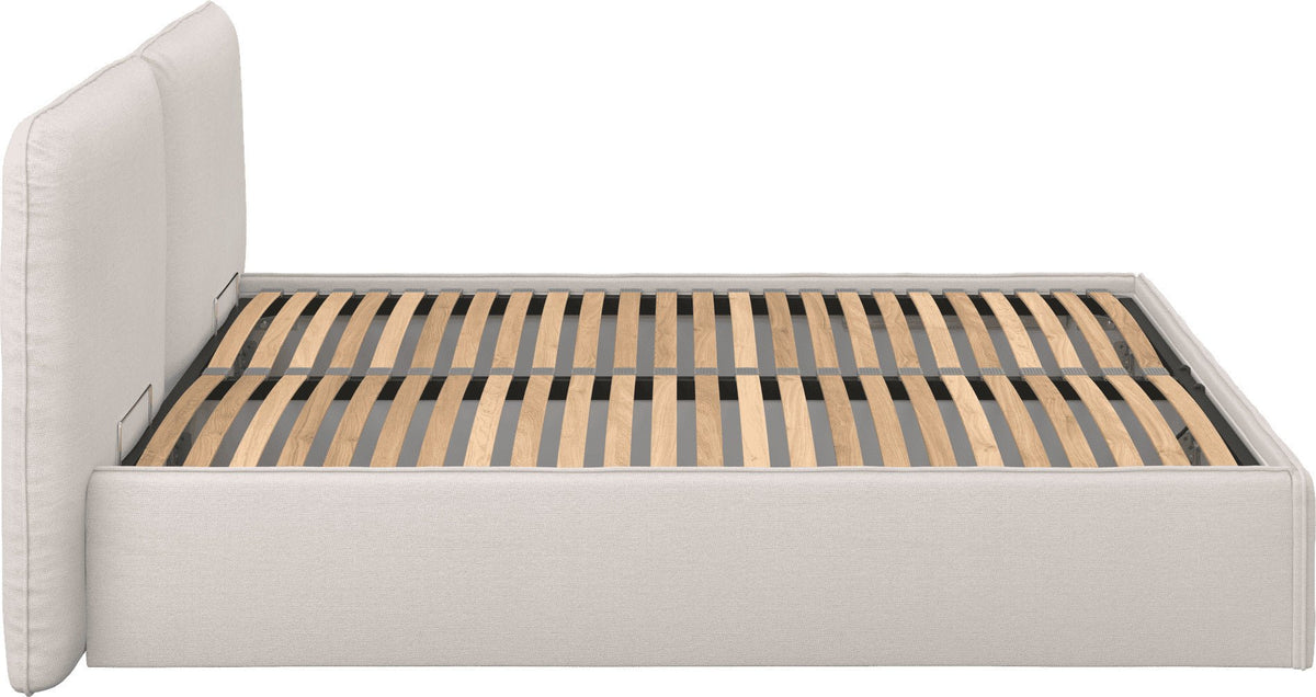 Lit coffre en tissu beige 160x200cm Melu - noo.ma - The Cool Republic