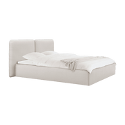 Lit coffre en tissu beige 160x200cm Melu - noo.ma - The Cool Republic