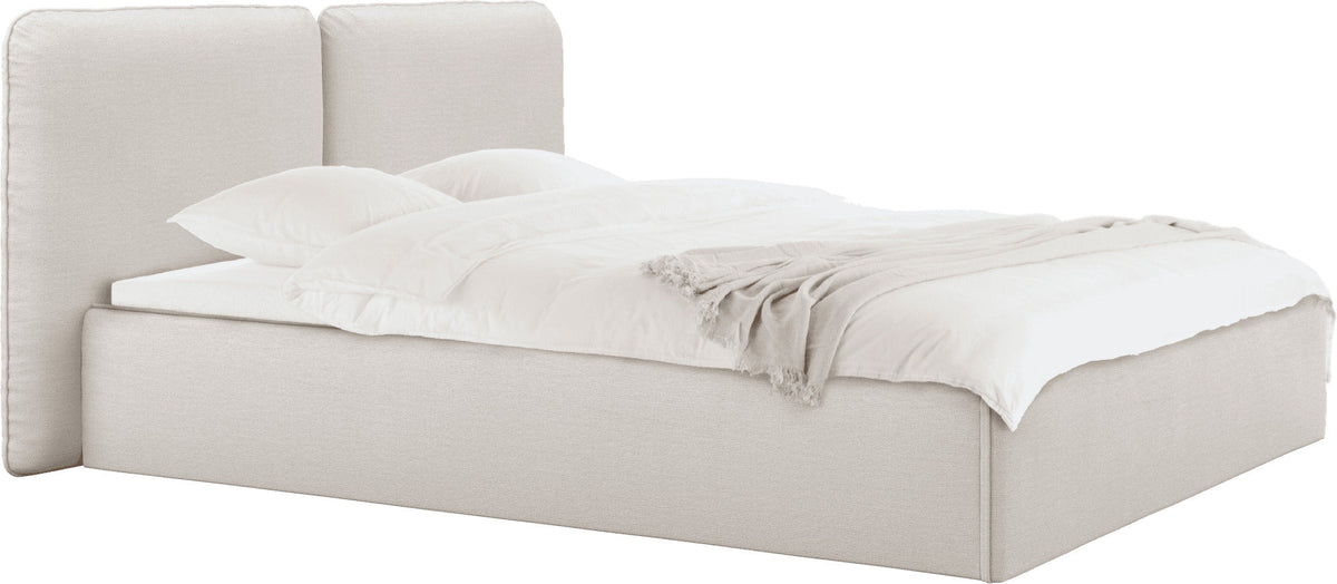 Lit coffre en tissu beige 180x200cm Melu - noo.ma - The Cool Republic
