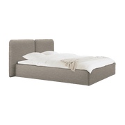 Lit coffre en tissu brun clair 160x200cm Melu - noo.ma - The Cool Republic