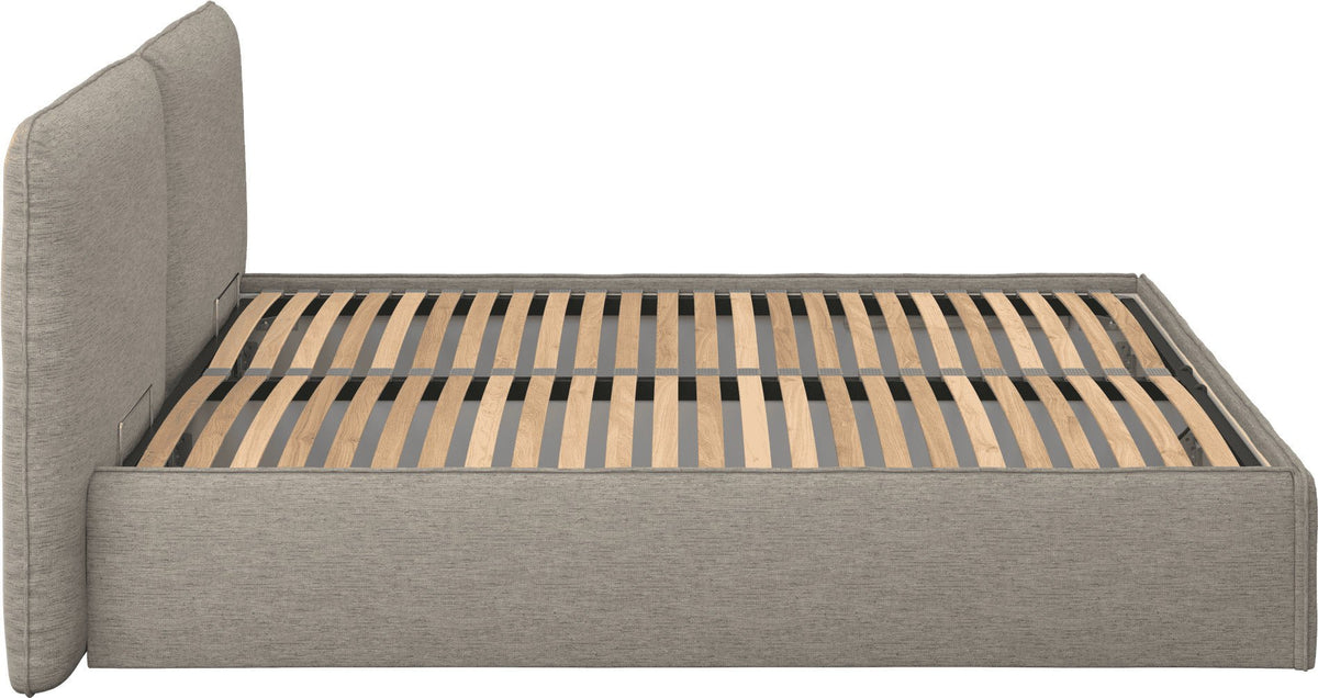 Lit coffre en tissu brun clair 180x200cm Melu - noo.ma - The Cool Republic