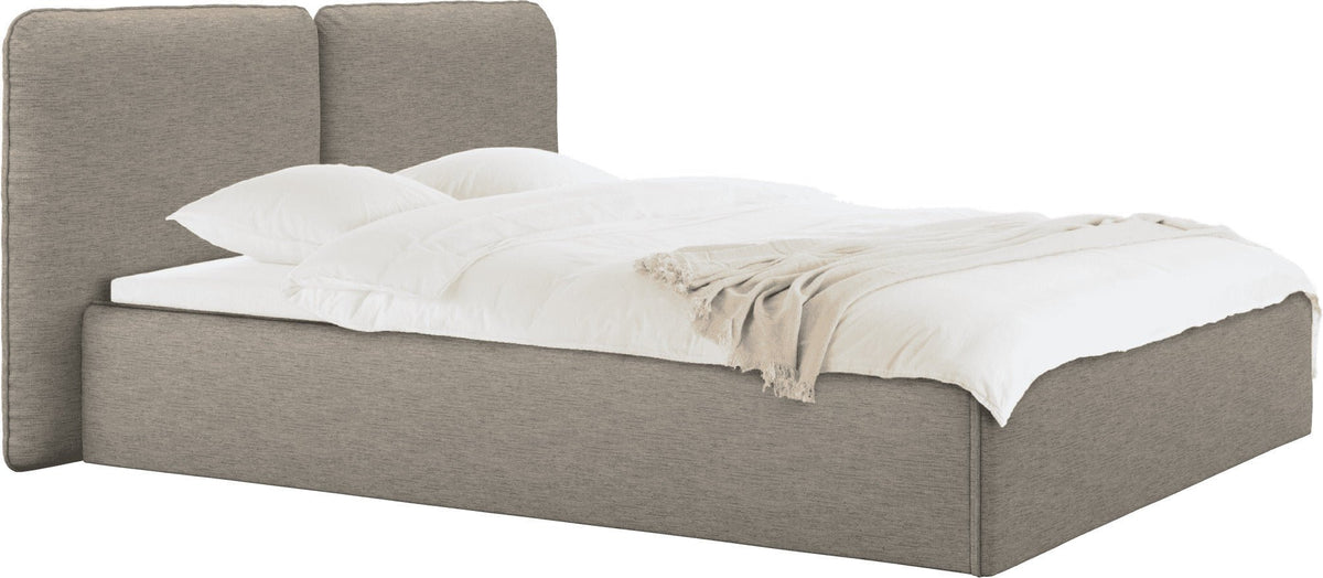 Lit coffre en tissu brun clair 180x200cm Melu - noo.ma - The Cool Republic
