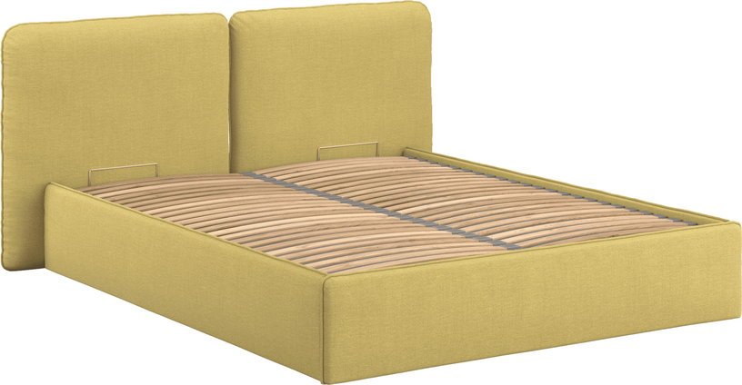 Lit coffre en tissu jaune 140x200cm Melu - noo.ma - The Cool Republic