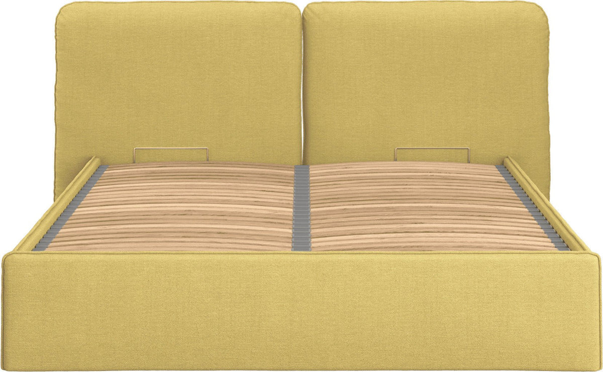 Lit coffre en tissu jaune 160x200cm Melu - noo.ma - The Cool Republic