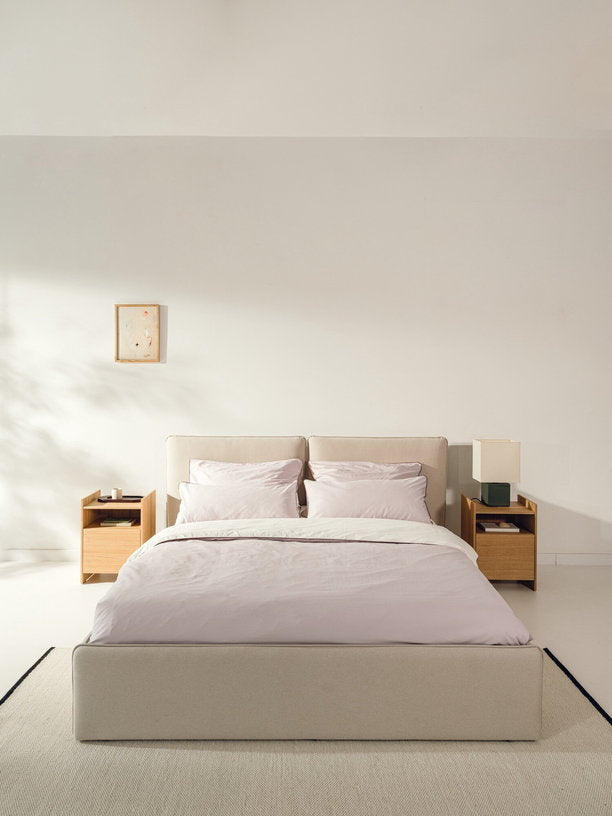 Lit coffre en tissu vert 140x200cm Melu - noo.ma - The Cool Republic