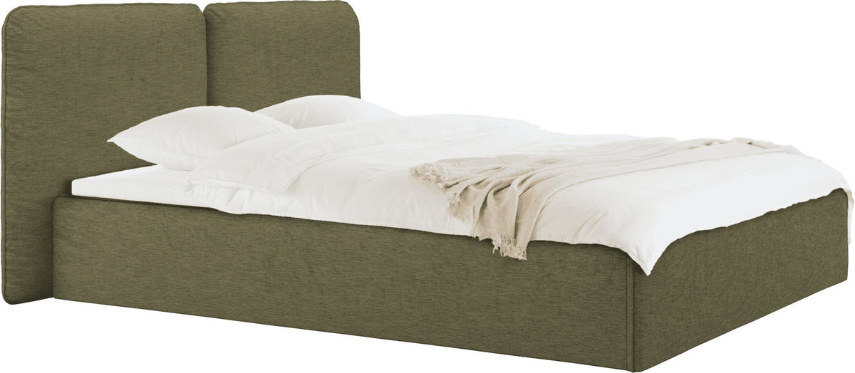 Lit coffre en tissu vert 180x200cm Melu - noo.ma - The Cool Republic