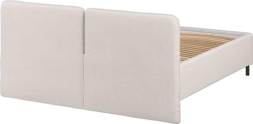 Lit coffre sur pieds en tissu beige 140x200cm Melu - noo.ma - The Cool Republic