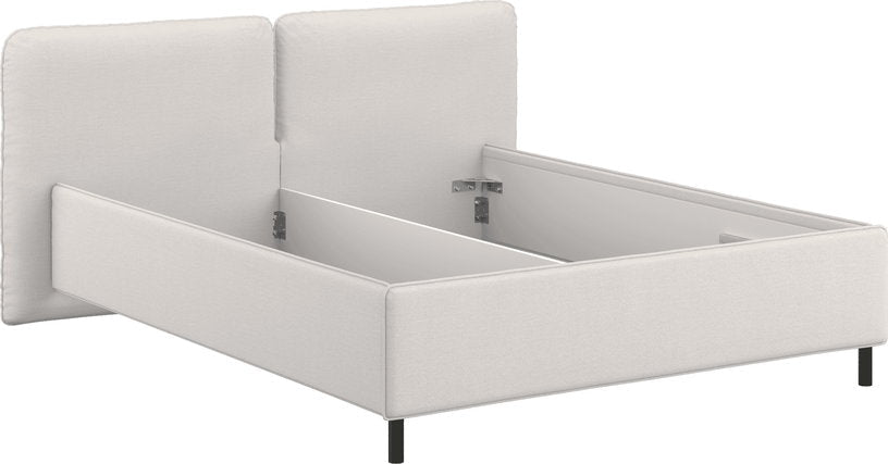 Lit coffre sur pieds en tissu beige 160x200cm Melu - noo.ma - The Cool Republic