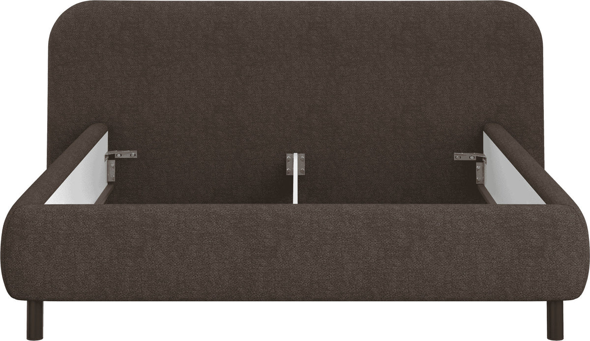 Lit coffre sur pieds en tissu bouclé marron chocolat 160x200cm Mumo - noo.ma - The Cool Republic