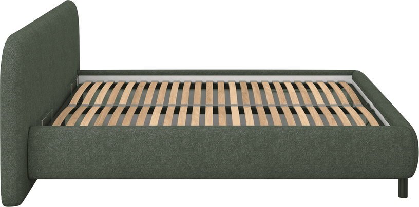 Lit coffre sur pieds en tissu bouclé vert thym 140x200cm Mumo - noo.ma - The Cool Republic