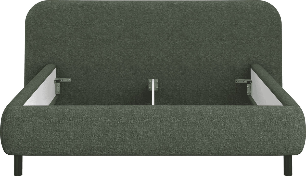 Lit coffre sur pieds en tissu bouclé vert thym 180x200cm Mumo - noo.ma - The Cool Republic