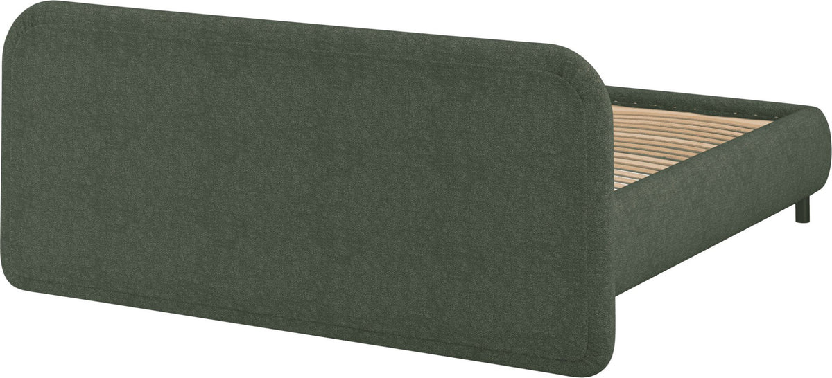 Lit coffre sur pieds en tissu bouclé vert thym 180x200cm Mumo - noo.ma - The Cool Republic