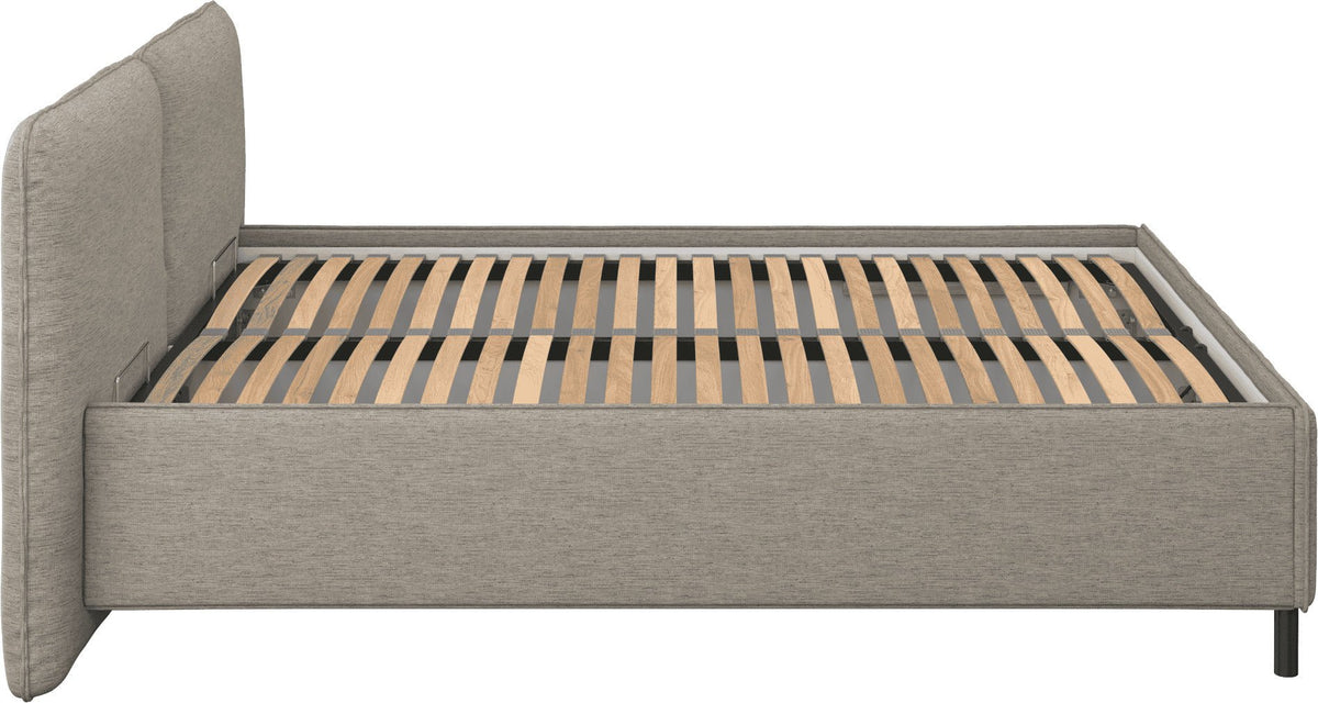 Lit coffre sur pieds en tissu brun clair 160x200cm Melu - noo.ma - The Cool Republic