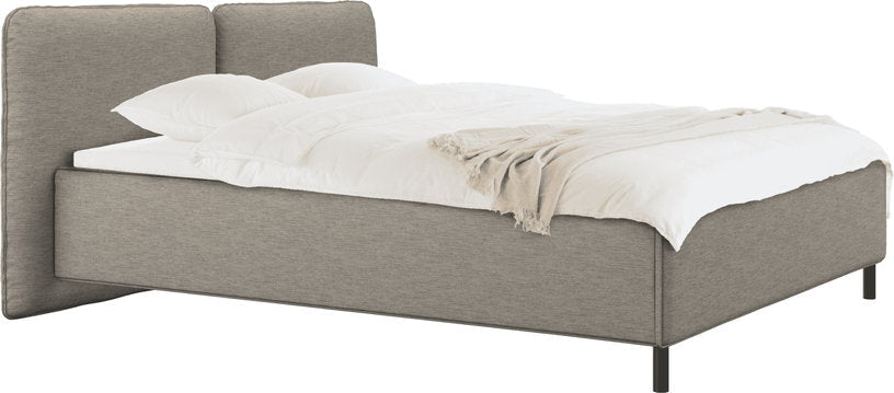 Lit coffre sur pieds en tissu brun clair 180x200cm Melu - noo.ma - The Cool Republic