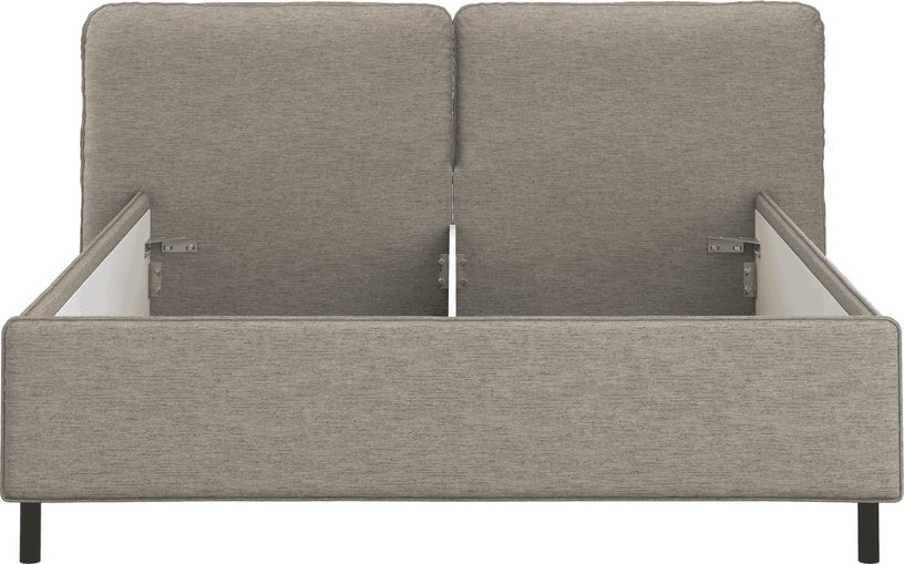 Lit coffre sur pieds en tissu brun clair 180x200cm Melu - noo.ma - The Cool Republic