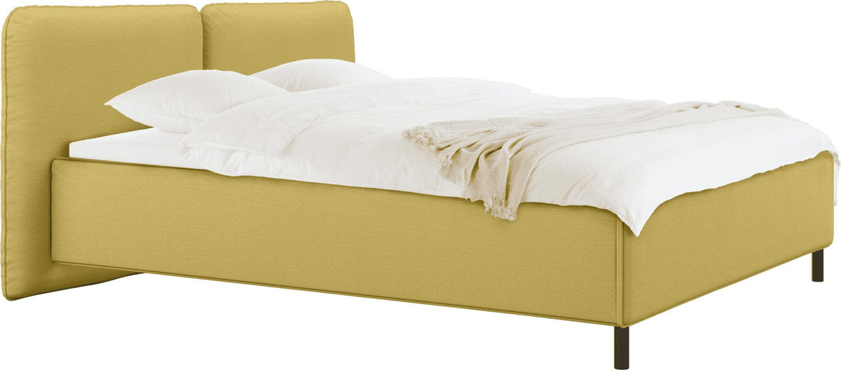 Lit coffre sur pieds en tissu jaune 180x200cm Melu - noo.ma - The Cool Republic