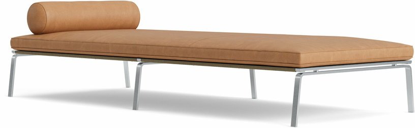 Lit de jour en acier et cuir camel Man - NORR11 - The Cool Republic