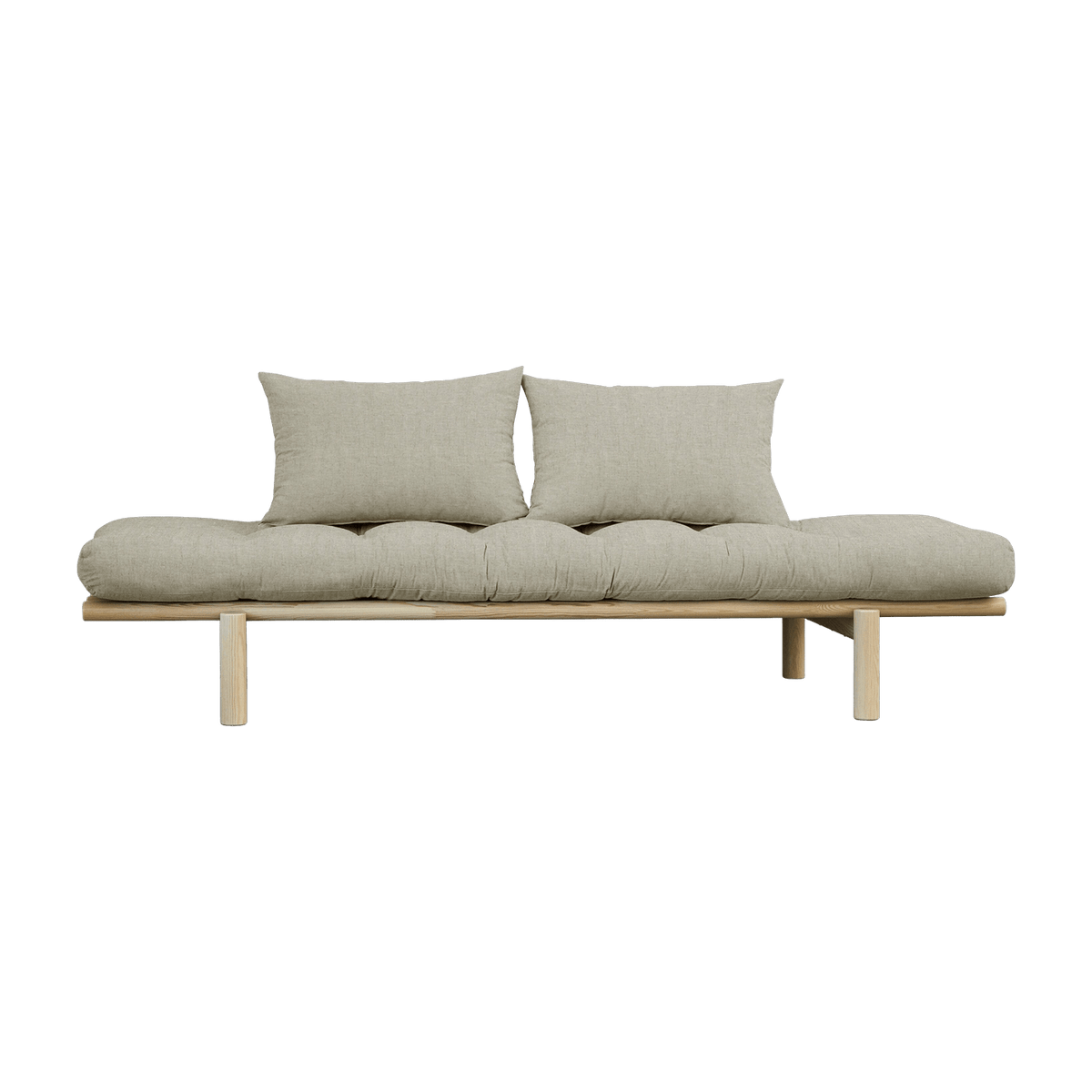 Lit de jour en bois clair et matelas lin Pace - Karup Design - The Cool Republic